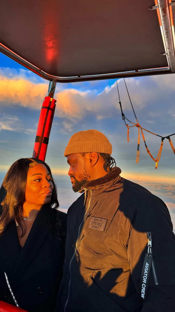 Hot air balloon at sunset